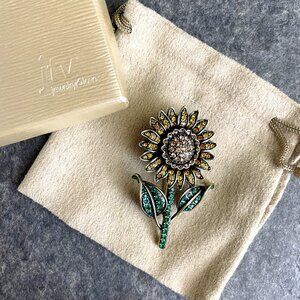 Multicolor crystal sunflower brooch - JTV Off Park Collection